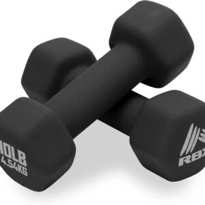 RBX Weights Dumbbells Set – Neoprene Arm Weights With Non-Slip Grip, Strength Training Equipment for Home or Gym, Anti-Roll