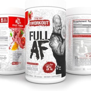 5% Nutrition FullAF Pre-Workout | Stim-Free with Massive Pumps | L-Citrulline, L-Taurine, Nitrosigine, GlycerSize (Fruit Punch)