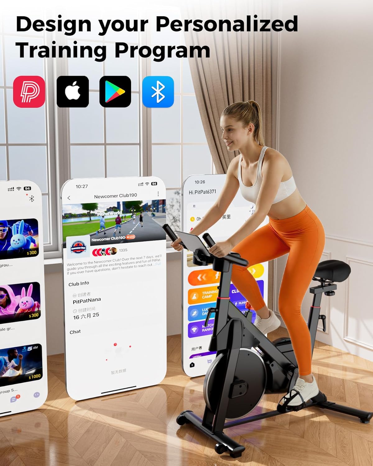 Superun Exercise Bike, Stationary Bikes for Home with 300LBS Weight Capacity, Low Noise Spin Bike Indoor Cycling for Home Gym, LCD Display and Cup Holder - Image 5