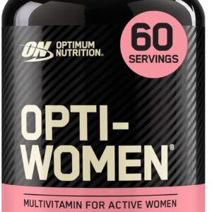 Optimum Nutrition Opti-Women, Vitamin C, Zinc and Vitamin D for Immune Support Womens Daily Multivitamin Supplement with Iron, Capsules, 120 Count