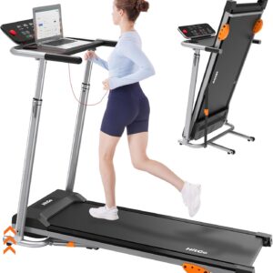 Desk Treadmill, Walking Pad Treadmill with Removable Desk Workstation, Adjustable Hight Foldable Compact Treadmills with Incline & 15 Preset Programs 300 Lbs Capacity for Home Office