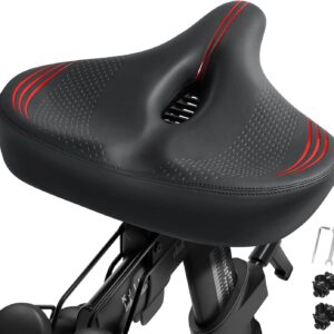 Extra Oversized Bike Seat Cushion for Peloton Bike & Bike+, Comfort Bicycle Seat Replacement for Men Women, Wide Bike Saddle Compatible with Peloton Accessories, Exercise, Electric, Cruiser Bikes