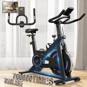 Exercise Bike, Magnetic Stationary Bike, Indoor Cycling Bike Cycle Bike for Home Fitness, Exercise Bike with Phone Tablet Mount, Comfortable Seat Cushion & LCD Display