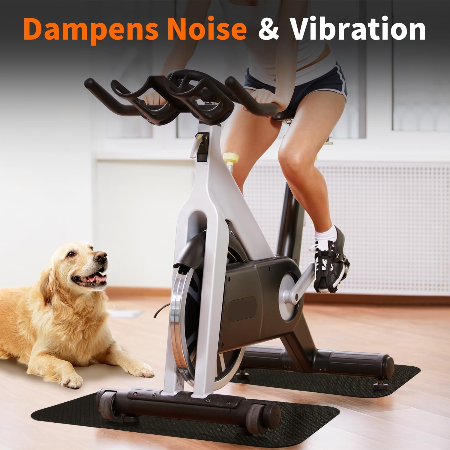 2PCS Bike/Rowing Machine Mat for Carpet Floors, Compatible with Peloton/Yosuda, Bike Mat for Hardwood Floors, Mat for Under Bike on Carpet, Indoor Stationary Bike mat,Cycling, Noise Shock Absorption - Image 5