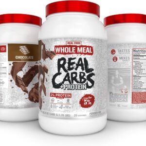 5% Nutrition Rich Piana Real Carbs + Protein | Clean Mass Gainer Meal Replacement Protein Powder | Carbohydrate for Pre Workout/Post-Workout Recovery Meal | 3 lb, 20 Srvgs (Chocolate)