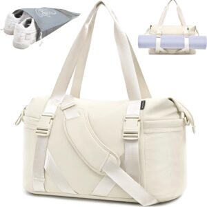 MAXTOP Women’s Gym Yoga Duffle Bag with Shoe Pouch,Multi-Purpose Overnight Travel Bag for Gym,Work, Dance, Sports