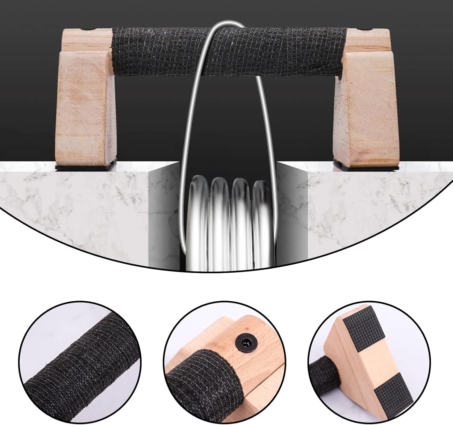 1 Pair Wooden Push Up Bar,For Home Parallettes Bars,Calisthenics Bars,For Fitness Handstand Training, Push-up Handles. - Image 3