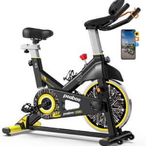 pooboo Exercise Bike, Adjustable Magnetic/Brake Pad Resistance Silent Belt Drive, Indoor Cycling Bike for Home Cardio, Fitness Stationary Bike with 350lbs/300lbs Weight Capacity &Upgraded Version Seat Solid Build 1