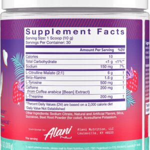 Alani Nu Pre Workout Powder Hawaiian Shaved ICE, Amino Energy Boost, Endurance Supplement, Sugar Free, 200mg Caffeine, L-Theanine, Beta-Alanine, L-Citrulline, 30 Servings