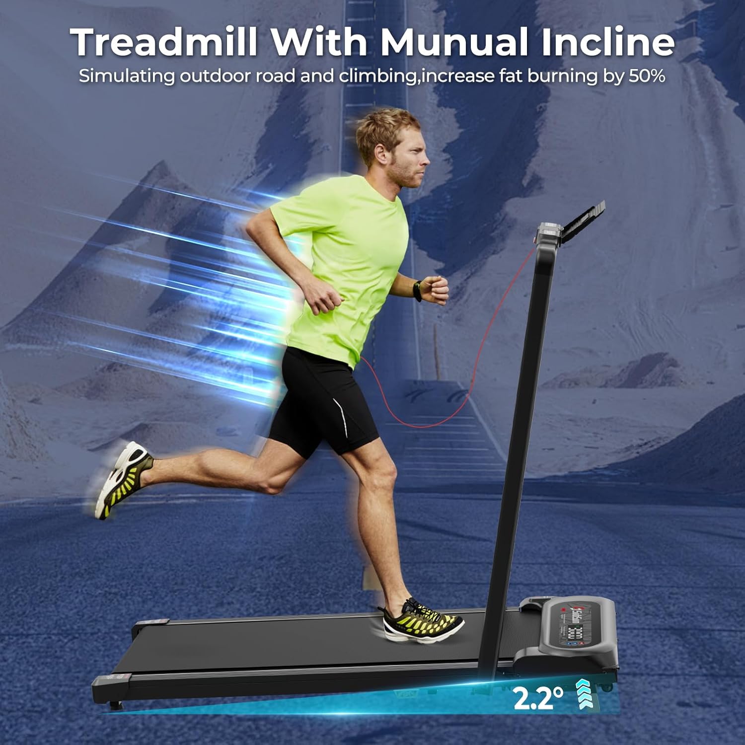 SubSun 2 in 1 Folding Treadmill, Walking Pad with Handle Bar, Under Desk Treadmill with 265 Lbs Capacity for Office, Remote Control - Image 3