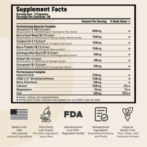 Ultra Strength T-Booster for Men: 23,900mg Herbal Blend with Tongkat Ali, Ashwagandha, Shilajit & More – Supports Muscle Strength, Energy & Stamina – 90 Capsules