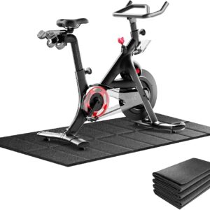 THAILE Exercise Bike Mat, Compatible with Peloton Bikes, 60″x30″, Bike Trainer Mats, Mat for Indoor Stationary Spin Bikes Treadmill Walking Pad on Hardwood Floor Carpet Protector