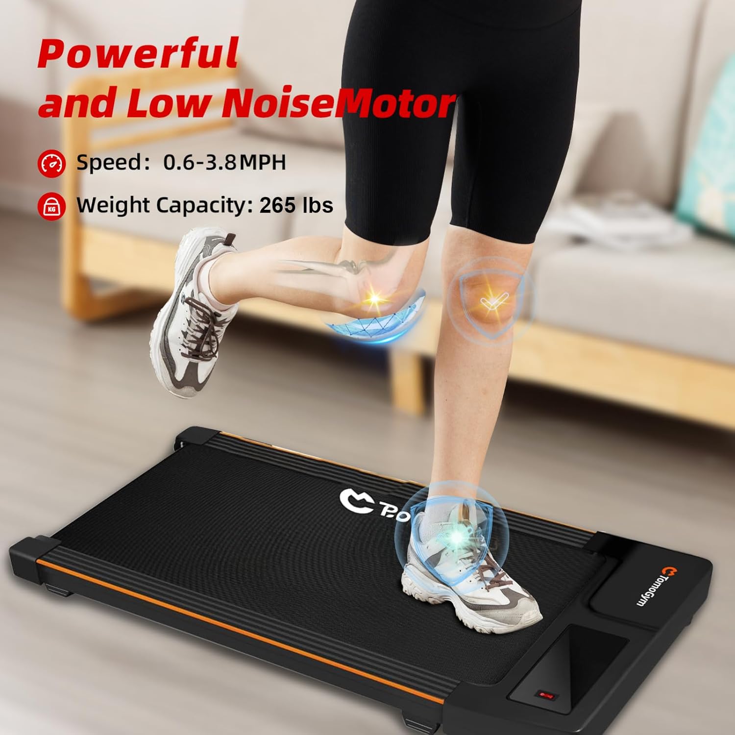 Walking Pad, 2-in-1 Treadmill for Home & Office, Portable Under Desk Treadmill Walking Jogging Machine with Remote Control - Image 4