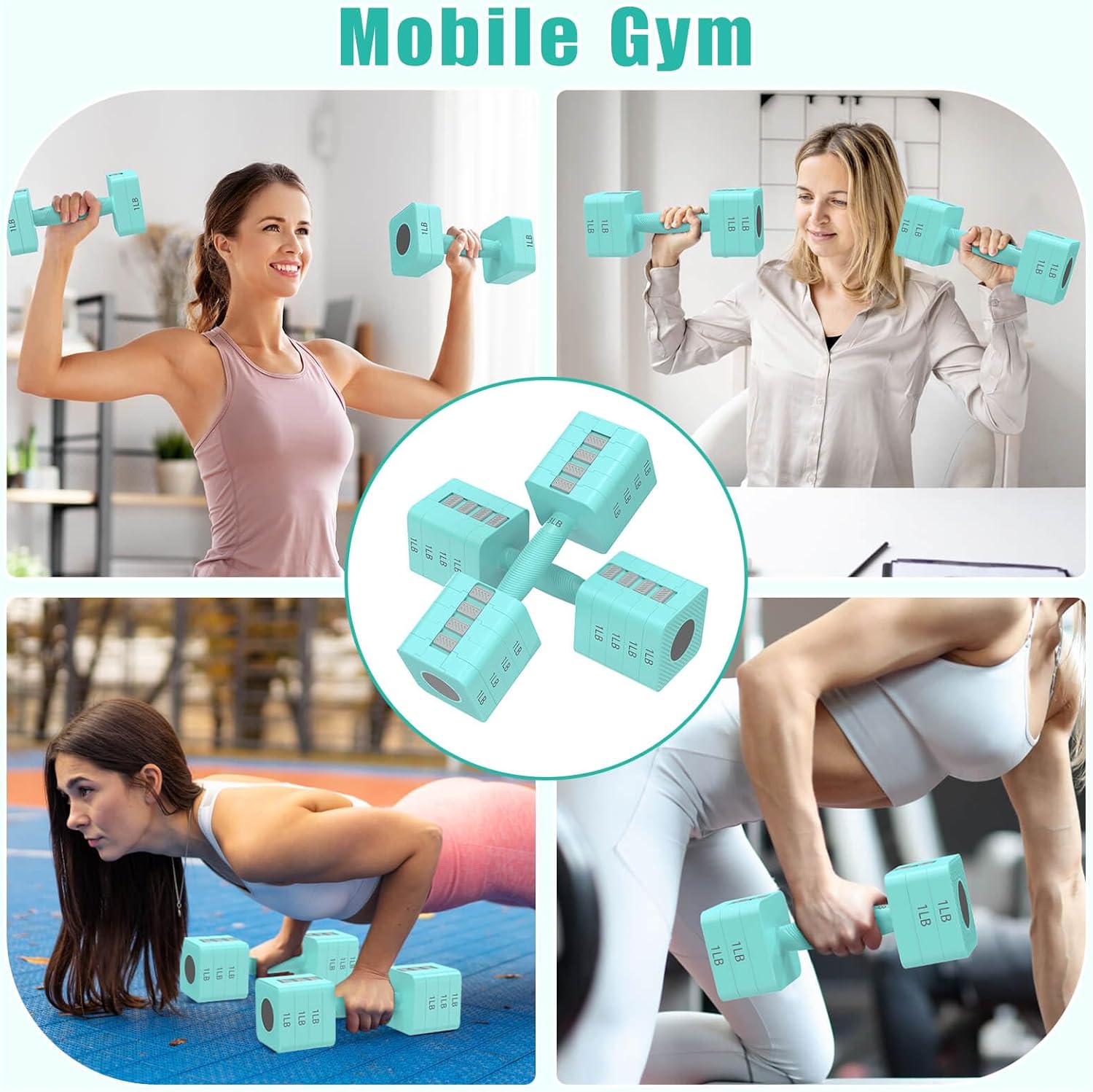 Adjustable Dumbbells Set of 2, 5-in-1 Adjustable Weight Dumbbells for Women/Men, 3lb/5lb/7lb/9lb/11lb Dumbbell Weights Set for Home Gym Workout - Image 6