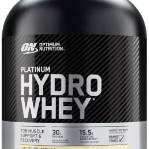 Optimum Nutrition Platinum Hydrowhey Protein Powder, 100% Hydrolyzed Whey Isolate Powder, Flavor: Velocity Vanilla, 3.5 Pounds (Packaging May Vary)