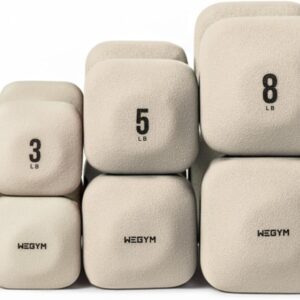 WeGym SafeGrip Square Dumbbells with Anti Slip Handles, Aesthetic Free Weights for Home Workouts, Stable Design Prevents Rolling during Floor Exercises – Set