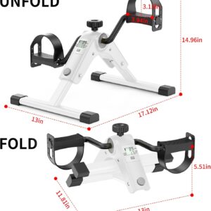 MOMODA Under Desk Bike Pedal Exerciser with LCD Display Portable Mini Exercise Bike for Arm and Leg
