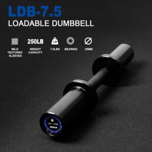 LIONSCOOL 16″Loadable Dumbbells Pairs, Olympic Dumbbell Bar/Handle for Strength Training, Compatible with 2’’ Standard Plates
