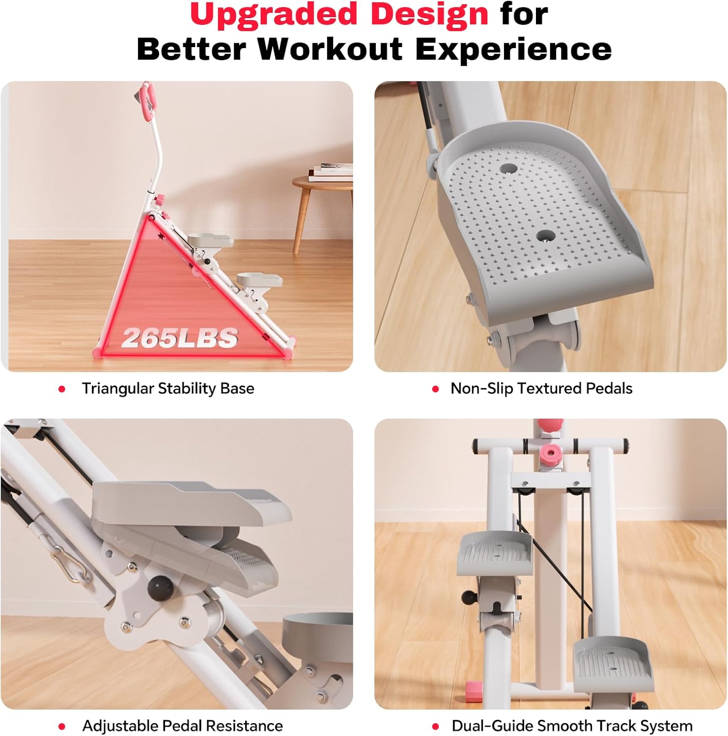Home Vertical Climber, Full-Body Cardio Machine with Adjustable Handles, Steel Frame & Digital Monitor - Image 7
