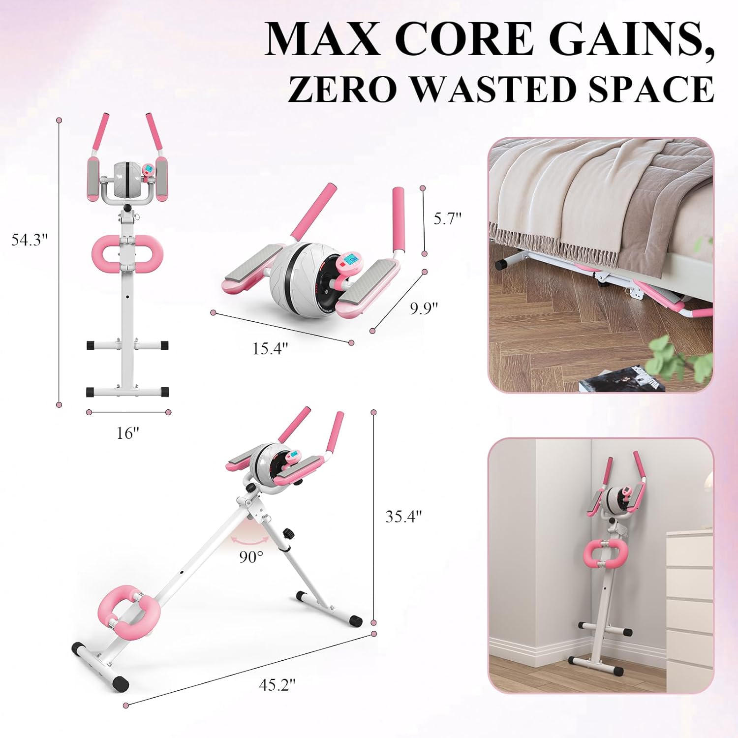 PAETA Ab Machine, Ab Workout Equipment for Home Gym, Ab Trainer Machine for Abs Workout, Foldable, Knee Protection, Strength Training Exercise Equipment for Body Shaping - Image 6