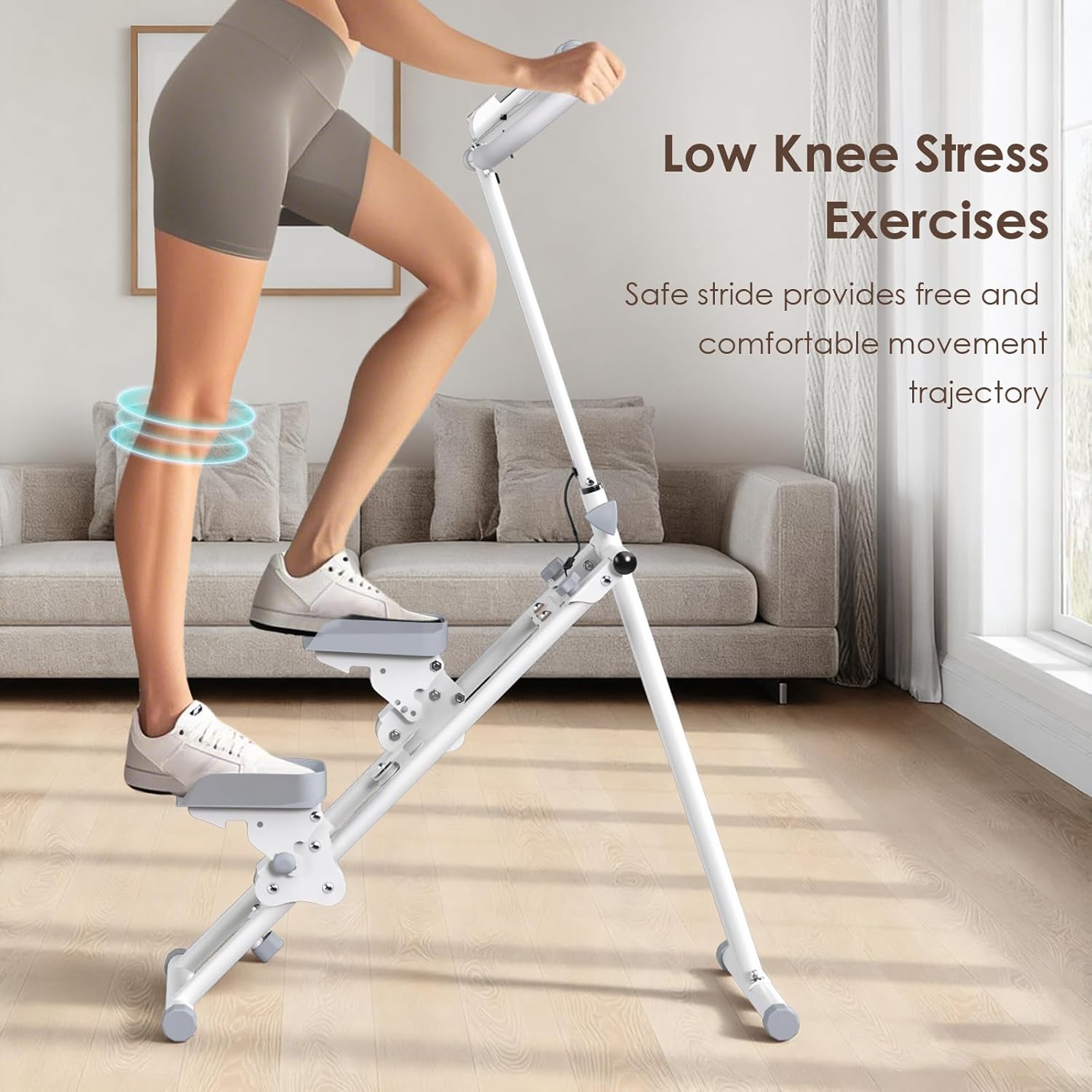 Stair Stepper for Home, Stair Master for Exercise at Home Folding Stair Stepper for Full-Body Workout Compact Stair Climber with Resistance//Phone Holder/Adjustable Handlebar & Pedals - Image 7