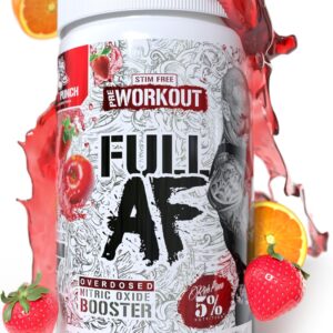 5% Nutrition FullAF Pre-Workout | Stim-Free with Massive Pumps | L-Citrulline, L-Taurine, Nitrosigine, GlycerSize (Fruit Punch)