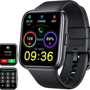 ENOMIR Smart Watch for Men Women(Answer/Make Call), Alexa Built-in,Fitness with Heart Rate SpO2 Sleep Monitor 100 Sports 5ATM Waterproof Activity Trackers and iOS&Android Phones, Black
