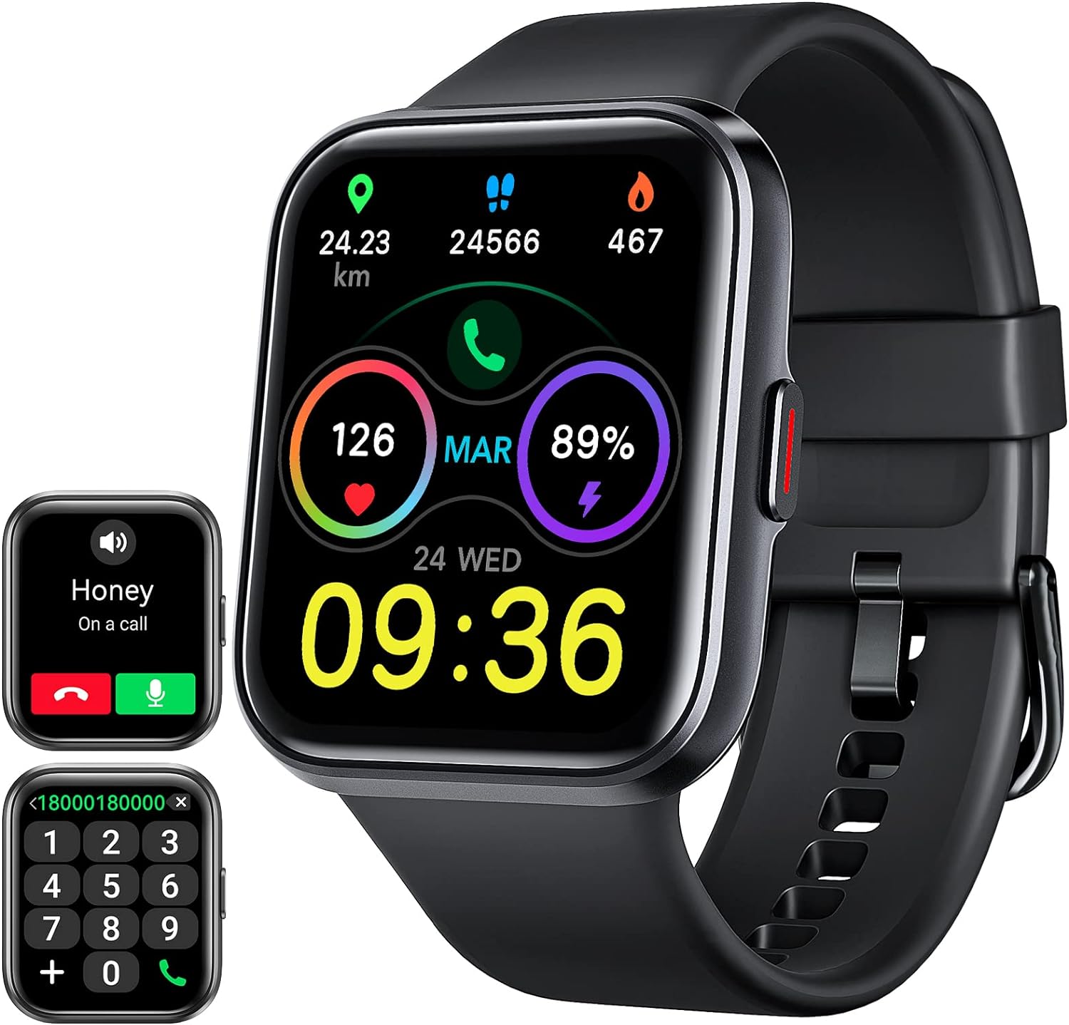 ENOMIR Smart Watch for Men Women(Answer/Make Call), Alexa Built-in,Fitness with Heart Rate SpO2 Sleep Monitor 100 Sports 5ATM Waterproof Activity Trackers and iOS&Android Phones, Black
