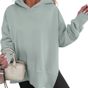 ANRABESS Womens Oversized Hoodies Long Sleeve Fleece Side Slit Hooded Sweatshirts Pullover 2025 Fall Outfits Y2K Clothes