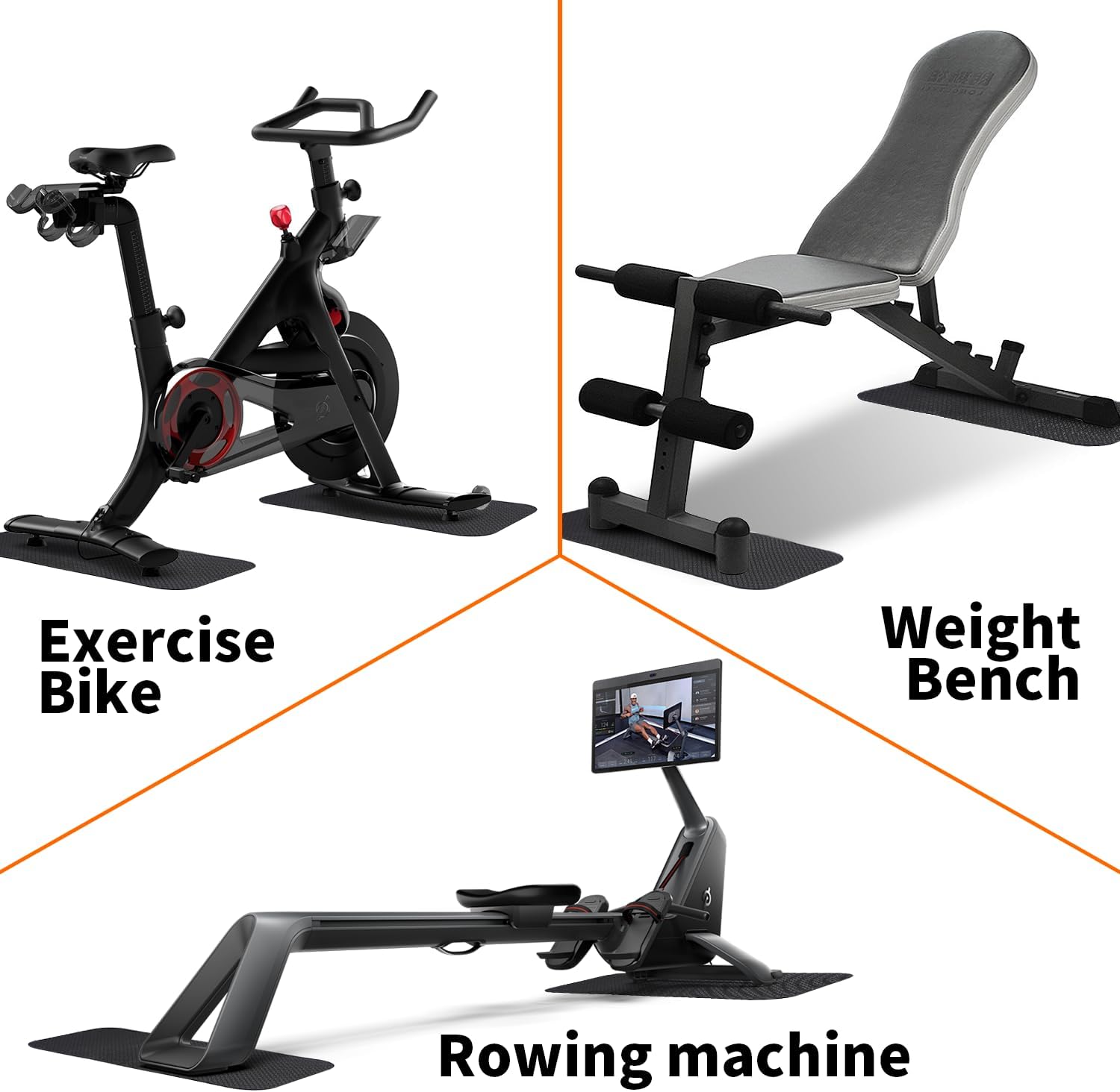 2PCS Bike/Rowing Machine Mat for Carpet Floors, Compatible with Peloton/Yosuda, Bike Mat for Hardwood Floors, Mat for Under Bike on Carpet, Indoor Stationary Bike mat,Cycling, Noise Shock Absorption - Image 4