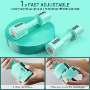 Sportneer Adjustable Dumbbells Hand Weights Set: 5 lb Dumbbell Set of 2 Each 2lb 3lb 4lb 5lb Free Weights Fast Adjust Weight 4 In 1 Weights Dumbbells Set for Women Men Home Gym Exercise Training