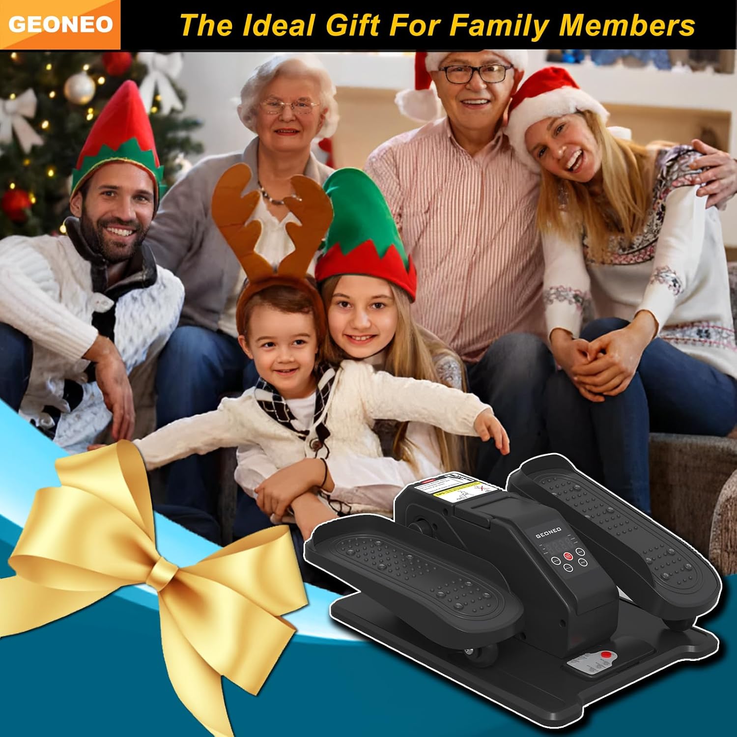 Under Desk Elliptical Machine, Electric Elliptical Exerciser for Senior, Quiet & Portable Seated Pedal Exerciser with Remote Control, Manual & Auto Mode, 12 Adjustable Speeds (Black) - Image 8