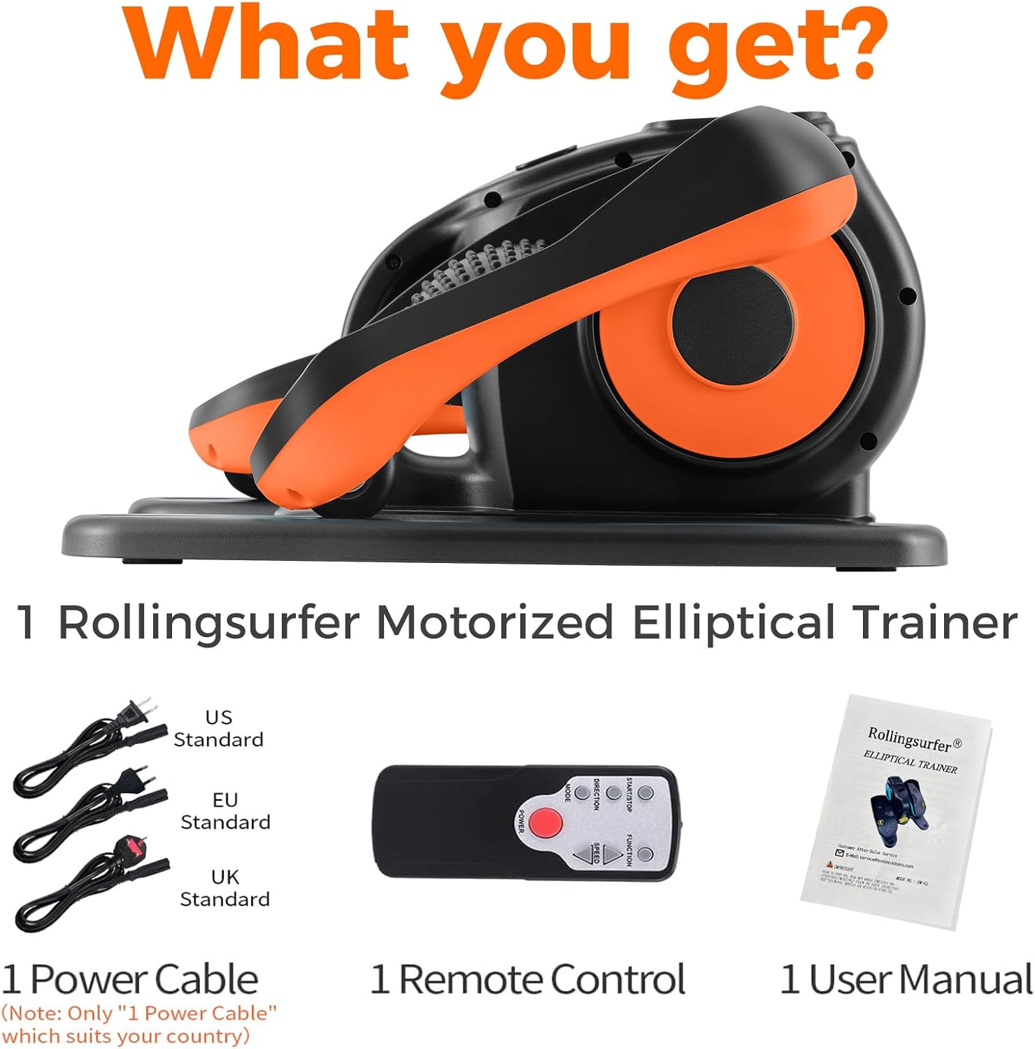 Under Desk Elliptical Machine, Electric Leg Exerciser for Seniors, Compact Seated Pedal Exerciser, Portable Elliptical Trainer with Remote and Non-Slip Pedals for Teens Adults - Image 7