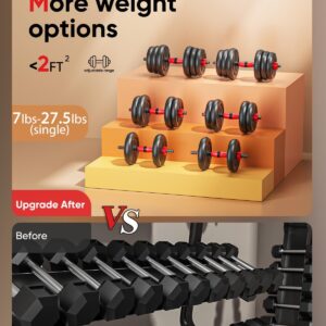 Adjustable Dumbbell Set 20LBS/35LBS/55LB/70LBS/90lbs Free Weights Dumbbells, 4 in 1 Weight Set, Dumbbell, Barbell, Kettlebell, Push-up, Home Gym Fitness Workout Equipment for Men Women
