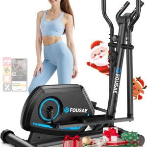 Elliptical Exercise Machine, 16-Level Magnetic Resistance Elliptical Machine for Home Trainer with Hyper-Quiet Drive, 15.5IN Stride, LCD Monitor & App Support, 350LBS Weight Capacity