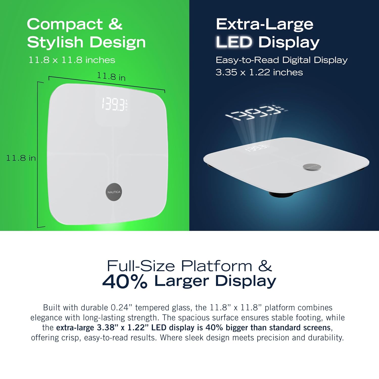 Nautica Body Tracker Digital Bathroom Scale, Bluetooth-Enabled Smart Scale with BMI, Body Fat, Muscle Mass Tracking & More, Syncs with Smartphone App for Body Composition Tracking, 440 Lbs. - Image 8