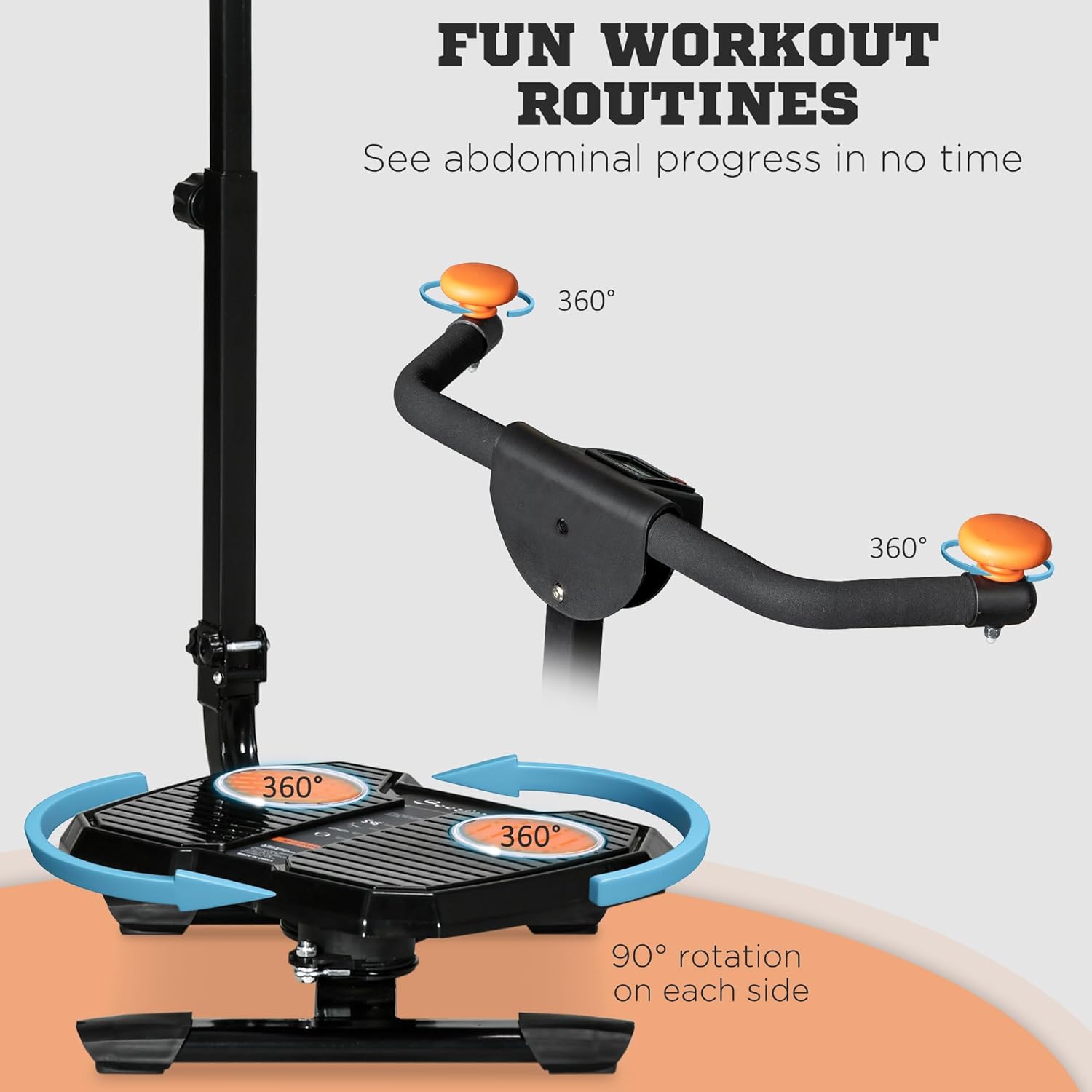 Soozier Foldable Ab Twister Board for Waist Trimming with Screen Showing Time, Calories, Ab Workout Equipment for Women and Men, Core Fitness Training Ab and Butt Workout Equipment - Image 4
