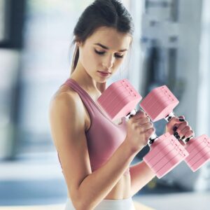 20LB Adjustable Dumbbell Set, 10lb Dumbbells Set of 2, 5 in 1 Free Weights Set, Each 4lb 6lb 8lb 10lb for Women & Men for Home Gym Exercise Workout Strength Training Equipment