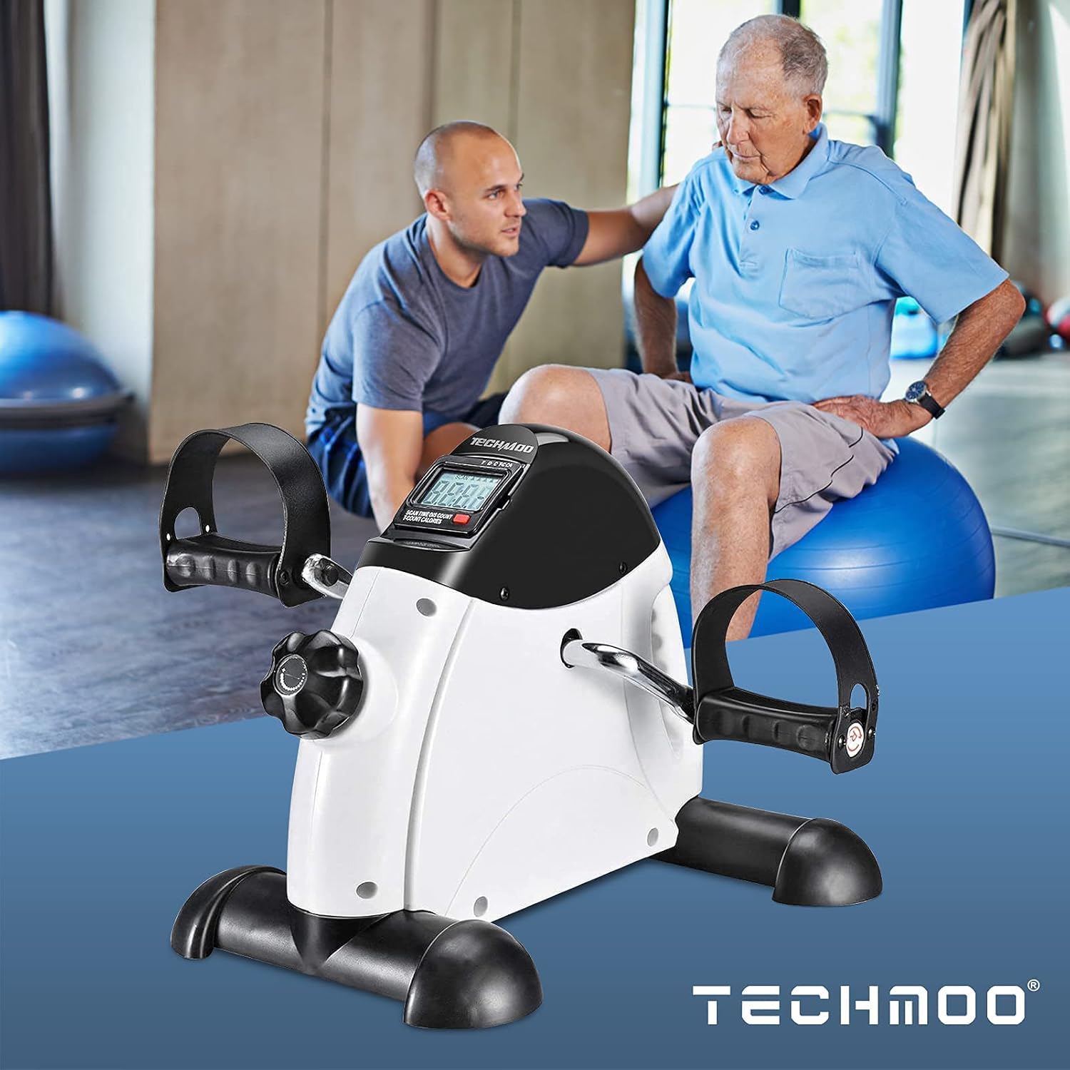 Under Desk Bike Pedal Exerciser Portable Home Exercise Bike Pedal Exerciser Foot Peddler Portable Therapy Bicycle Leg Peddler Portable Mini Cycle Bike for Hands Arm Trainer - Image 3