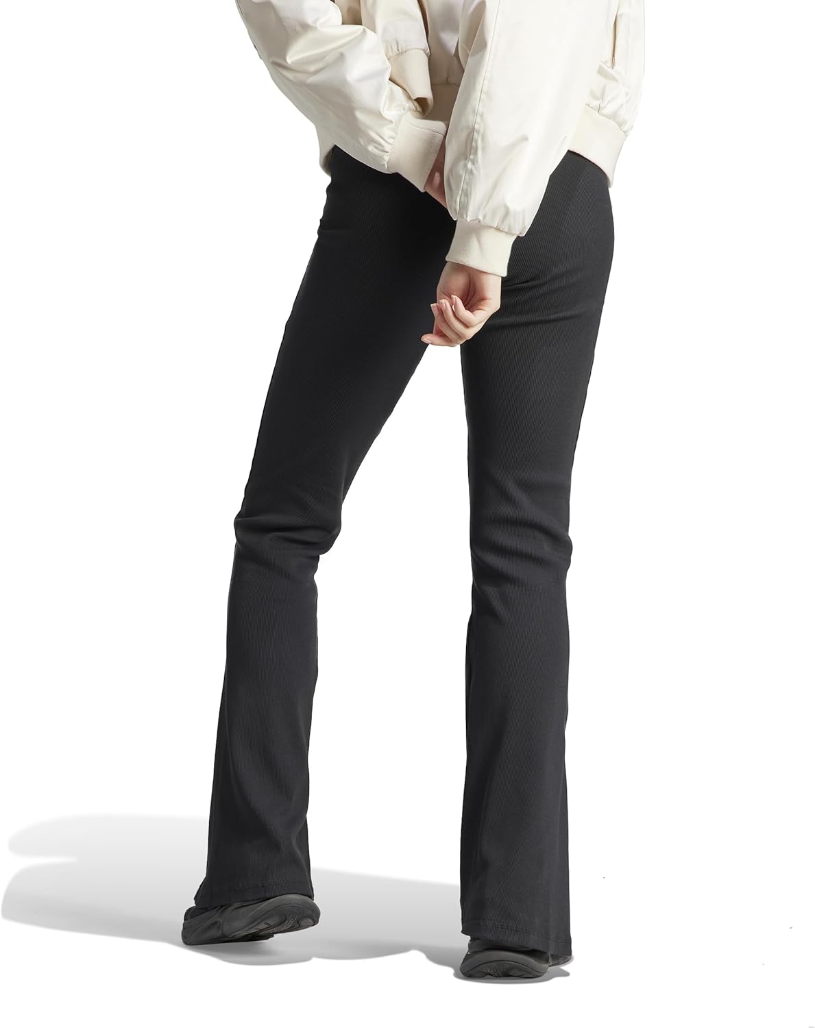 Adidas Womens Lounge Ribbed Flared Leg Pants - Image 4