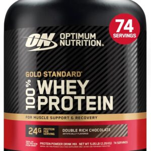 Optimum Nutrition Gold Standard 100% Whey Protein Powder, Double Rich Chocolate, 5 Pound (Packaging May Vary)