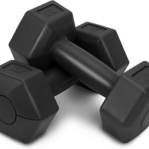 RBX Vinyl Coated Hand Weight Dumbbell Set – Hex Shaped, Roll Free for Body Building/Sculpting/Strength Training Exercise, (Set of 2)
