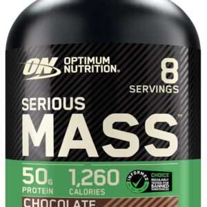 Optimum Nutrition Serious Mass, Weight Gainer Protein Powder, Mass Gainer, Vitamin C and Zinc for Immune Support, Creatine, Chocolate, 6 Pound (Packaging May Vary)