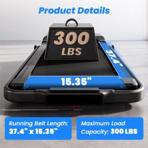 Walking Pad Treadmill with Incline and Handle Bar, 3.0 HP Foldable Treadmills 300LBS Capacity Folding Walking Pad 3 in 1 Under Desk Treadmill Remote Control with APP