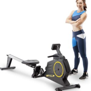 Circuit Fitness Deluxe Foldable Magnetic Rowing Machine with 8 Resistance Settings & Transport Wheels AMZ-986RW (Renewed)