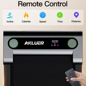 Walking Pad with Incline, Akluer Incline Treadmills for Home, 2.5 HP Under Desk Treadmill Small with Remote Control, Walking Pad Small Treadmill with LED Display