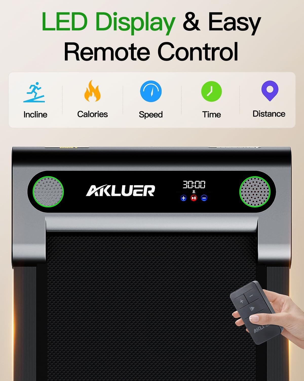 Walking Pad with Incline, Akluer Incline Treadmills for Home, 2.5 HP Under Desk Treadmill Small with Remote Control, Walking Pad Small Treadmill with LED Display - Image 2