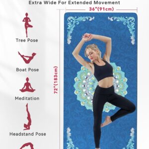 HAPBEAR Large Yoga Mat – 72×36” Wide workout Mat, Suede Surface with TPE Layer, 1/4” Thick for Cushioned Support, Non-Slip Yoga Mat, Suitable for Yoga, Pilates, Home and Gym Workouts