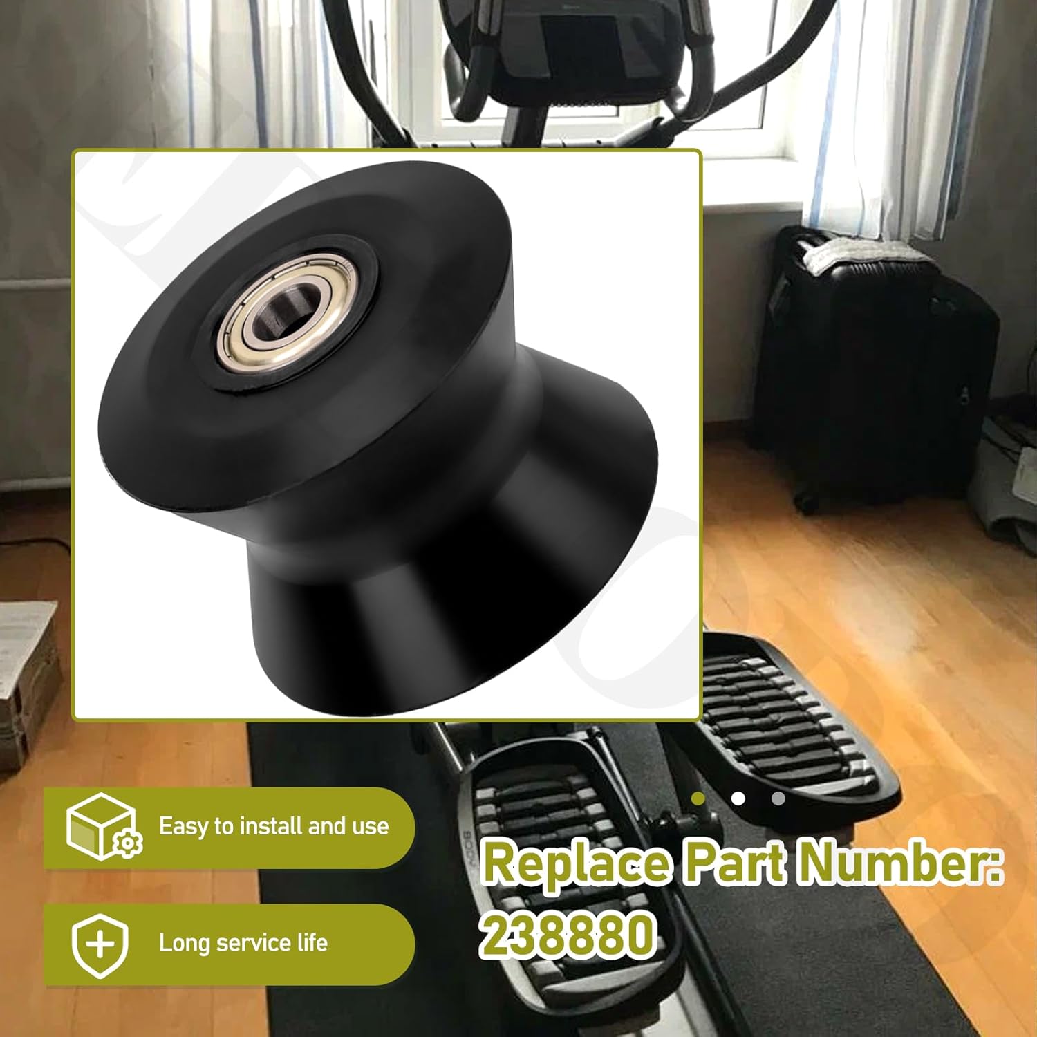 238880 Elliptical Leg Roller Compatible with NordicTrack E7sv - NTEL Series, Gold's Gym 510, HealthRider 8.5ex, Proform 20.0 , Prespective XP 160 Series, Freespirit 160, ReebokRL 10.0 Cross Trainer - Image 6