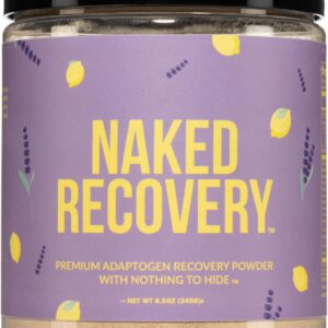 NAKED Recovery – Mushroom Supplement Powder – Lions Mane, Cordyceps, Reishi, Tart Cherries, Lemon Balm – Adaptogen Wellness Formula, Stress Relief, Muscle Recovery – 30 Servings